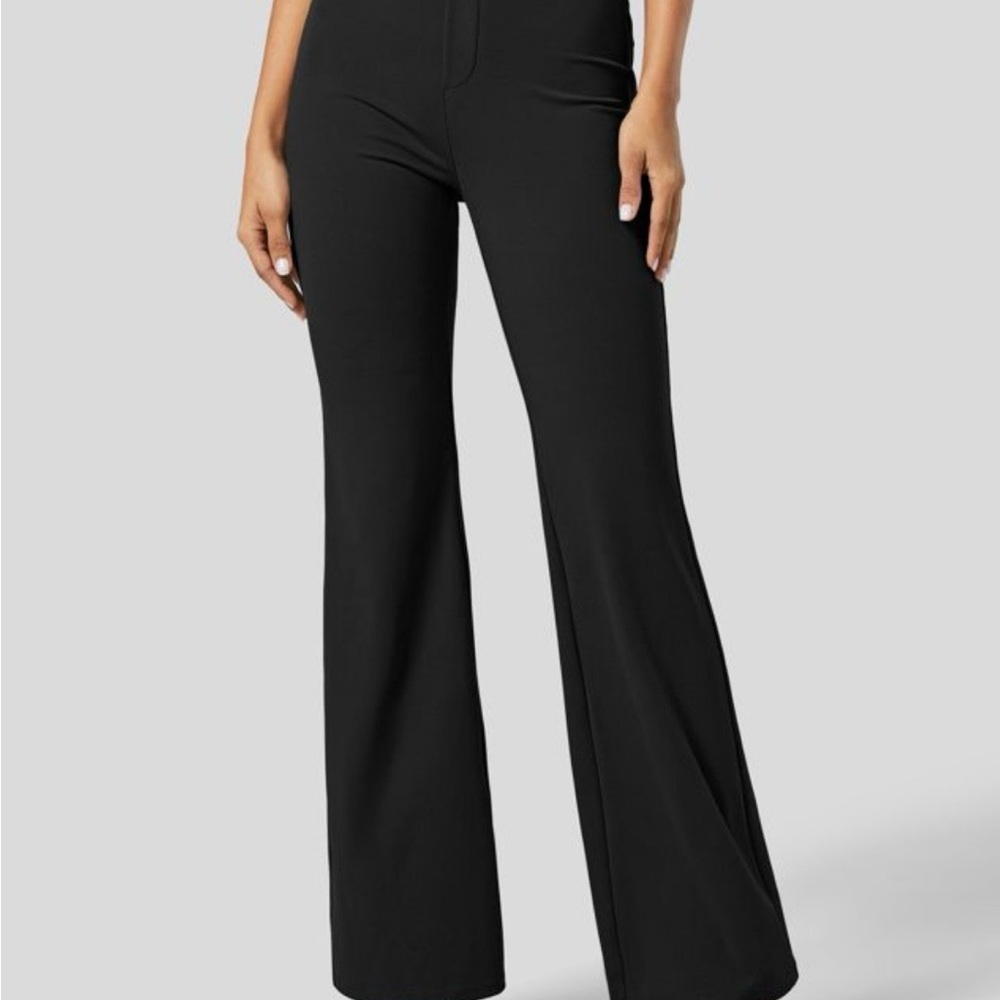 Halara Flex SculptKnit High Wasted Black slightly Flared Pants